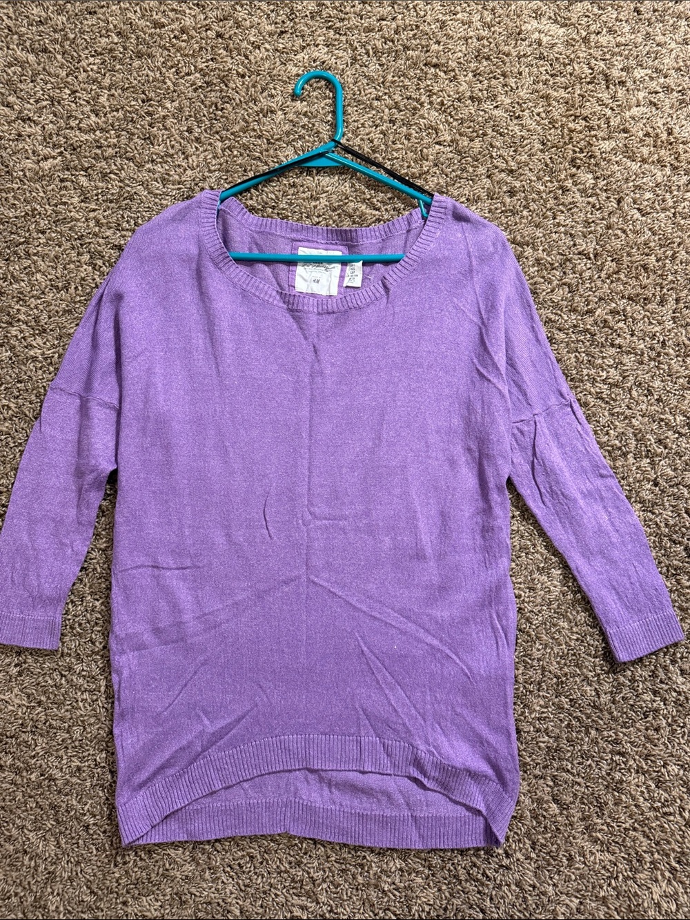 H&M Purple Scoop Neck Lightweight Knit Sweater